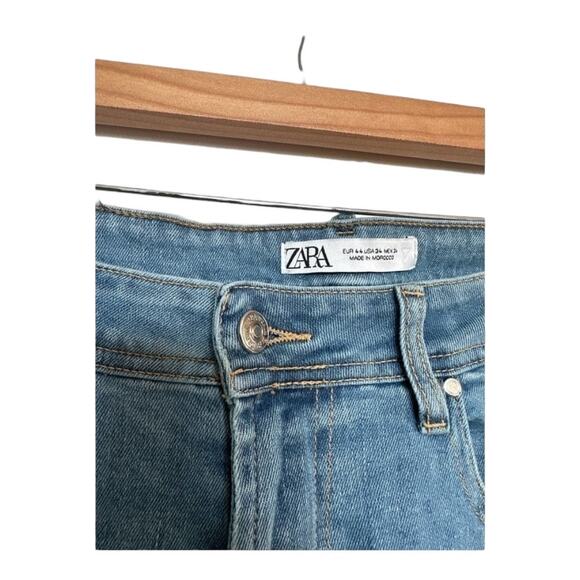 ZARA Denim Mens 34 straight fit five-pocket design medium-blue washed jeans - Picture 7 of 11